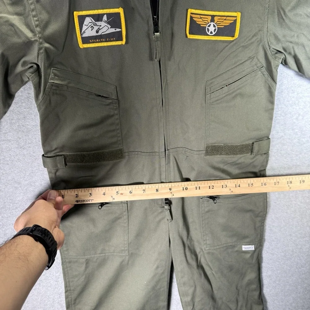 Trooper Clothing Kids Flight Suit Costume Stealth F-117 Patch USA Size XL (9-10)